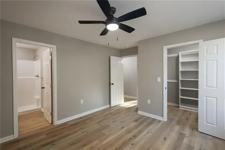 Bedroom closet storage at 305 E Pacific St, Holden, Missouri - DRAT House 2