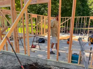 Interior wall framing at DRAT House #2 in Holden, Missouri